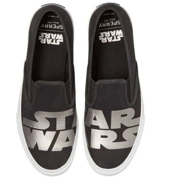Sperry Star Wars Slip On Logo Sneaker Black & Silver Men's Size 11 - Picture 1 of 7